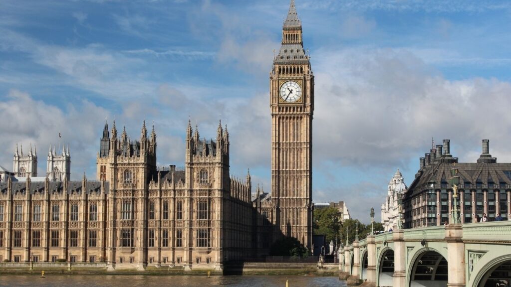 Best cities to visit in Europe: Big Ben and the Houses of Parliament, London, on a sunny day.